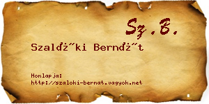 Szalóki Bernát névjegykártya